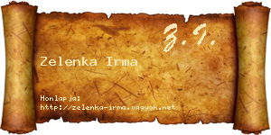 Zelenka Irma névjegykártya