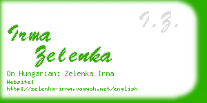 irma zelenka business card